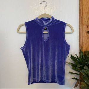Vintage No Boundaries Purple Velour Tank with Cut Out
